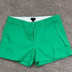 J. Crew Bright Green High-Waist Shorts